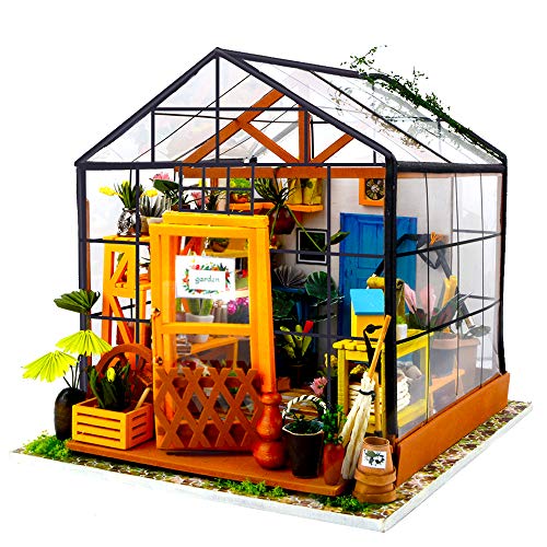 Fsolis DIY Puppenhaus-Miniatur-Kit mit Möbeln, 3D-Holz-Miniaturhaus Miniatur-Puppenhaus-Kit,Kunsthandwerk Geschenk für Festival von Fsolis