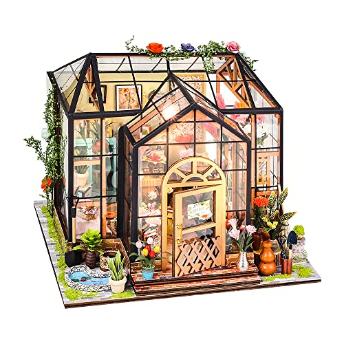 Fsolis DIY Puppenhaus Miniatur-Set mit Möbeln, 3D Holz Miniaturhaus mit LED-Leuchten und Musikbox, Miniatur-Puppenhaus-Kit, kreatives Geschenk DG2022 von Fsolis