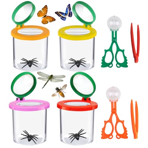 Ftrule 4 Set Becherlupen für Kinder, Insekten Beobachtungsbox, Becherlupe Lupenbecher Set, Lupenglas für Kinder, mit Pinzette, Insektenfänger Scherenzange, für Natürliche Entdecken Ftrule 4 Set Becherlupen für Kinder, Insekten Beobachtungsbox, Becherlupe Lupenbecher Set, Lupenglas für Kinder, mit Pinzette, Insektenfänger Scherenzange, für Natürliche Entdecken von Ftrule