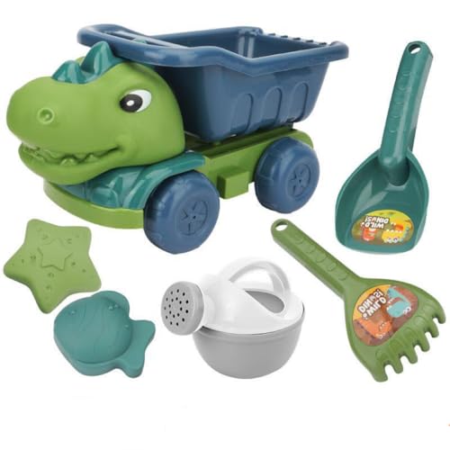 Ftrule 6 Stück Sandspielzeug Set, Dinosaurier Thema Sandkasten Spielzeug, Sandspielzeug Strandspielzeug Kinder, mit Gießkanne, Sandformen, Dinosaurier Kipplaster, für Jungen Mädchen Ftrule 6 Stück Sandspielzeug Set, Dinosaurier Thema Sandkasten Spielzeug, Sandspielzeug Strandspielzeug Kinder, mit Gießkanne, Sandformen, Dinosaurier Kipplaster, für Jungen Mädchen von Ftrule