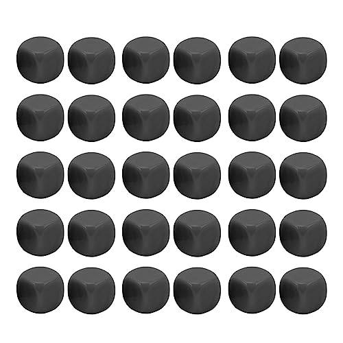 30 Pack Nicht gedruckte Würfel Set DIY anpassbare 6 -seitige Plastikwürfel mit abgerundeten Ecken für Brettspiele Mathematik Lernen Klassenzimmer Eltern Kind (Schwarz) von Fuchooky