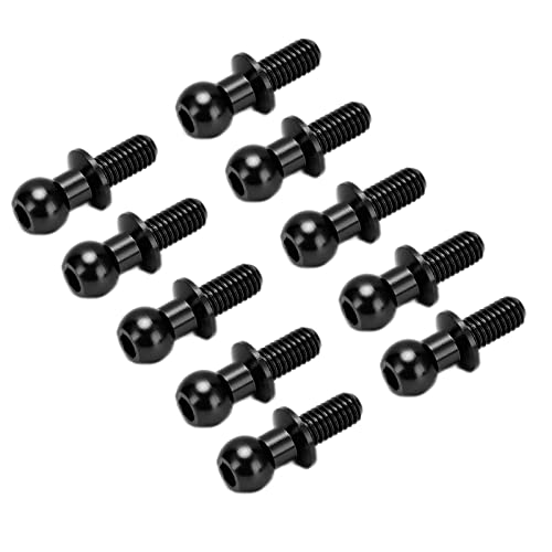 Fuchooky 10pcs Metallkugel Kopf Schraubenverbindungsstange Stoßdämpfer End für TT01 TT02 RC -Auto (Schwarz) von Fuchooky