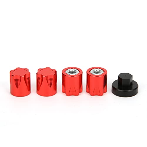 Fuchooky RC Wheel Rim Center Caps 4pcs Aluminiumlegierung M4 Muttern kompatibel mit 4 Axial Scx10 90046 D90 RC -Autos Schwarz Rot Blau Grün Gelb (Rot) von Fuchooky