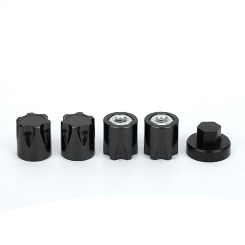 Fuchooky RC Wheel Rim Center Caps 4pcs Aluminiumlegierung M4 Muttern kompatibel mit 4 Axial Scx10 90046 D90 RC -Autos Schwarz Rot Blau Grün Gelb (Schwarz) von Fuchooky