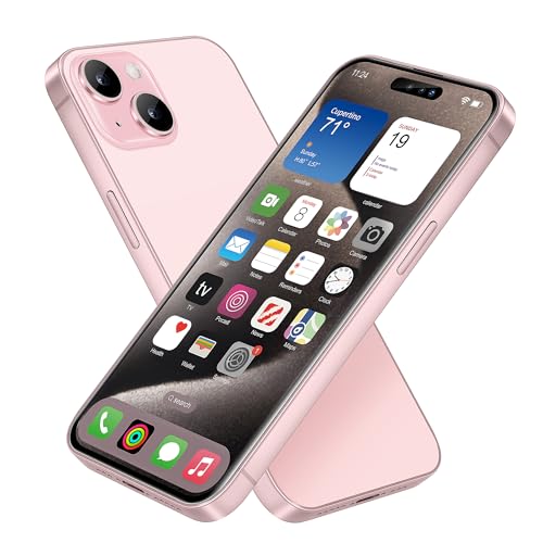 FufoneUS Anzeige gefälschte Spielzeug Telefon Handy Metallic-Modell Nicht funktionierende Replik 1:1 Telefon für Phone 15 gefälschte Spielzeug Handy (Rosa) von FufoneUS