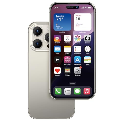 FufoneUS Anzeige gefälschte Spielzeug Telefon Handy Metallic-Modell Nicht funktionierende Replik 1:1 Telefon für Phone 16 Pro Max gefälschte Spielzeug Handy, 16 Promax Titan Farbbildschirm von FufoneUS