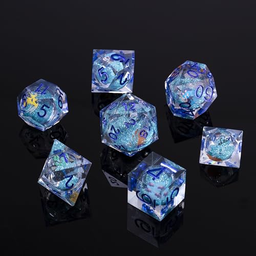 Fugacity DND-Würfel-Set, flüssiger Kern, handgefertigt, scharfe Kanten, polyedrisches Würfel-Set, Dungeons and Dragons, D&D-Würfel-Set mit Geschenkwürfeletui für RPG, MTG-Tischspiele, 7-teilig, Fugacity DND-Würfel-Set, flüssiger Kern, handgefertigt, scharfe Kanten, polyedrisches Würfel-Set, Dungeons and Dragons, D&D-Würfel-Set mit Geschenkwürfeletui für RPG, MTG-Tischspiele, 7-teilig, von FugaCity