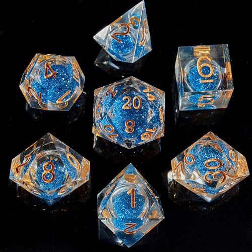 Fugacity DND-Würfel-Set, flüssiger Kern, handgefertigt, scharfe Kanten, polyedrisches Würfel-Set, Dungeons and Dragons, D&D-Würfel-Set mit Geschenkwürfeletui für RPG, MTG-Tischspiele, 7-teilig, Fugacity DND-Würfel-Set, flüssiger Kern, handgefertigt, scharfe Kanten, polyedrisches Würfel-Set, Dungeons and Dragons, D&D-Würfel-Set mit Geschenkwürfeletui für RPG, MTG-Tischspiele, 7-teilig, von FugaCity