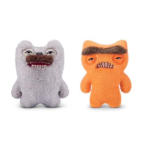 Fuggler-Hairy Fuggs 9"-Series 1-Plush 2PK(Old Tooth - Moustache - Grey and Munch Munch - Mono - Orange) von Fuggler