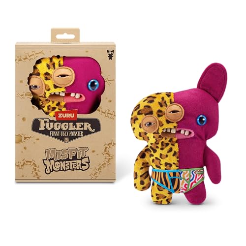 Fuggler Misfit Monsters 23 cm Serie 1 von ZURU, Funny Ugly Monster Plüschspielzeug (Annoyed Alien & Reeko-Leopard & Burgandy) von Fuggler