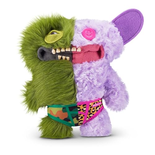 Fuggler Misfit Monsters 23 cm Serie 1 von ZURU, Funny Ugly Monster Plüschspielzeug (Count Underoo Mcgoo & Grin Grin - Green & Lilac Long & Curly Pile) von Fuggler