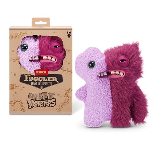 Fuggler Misfit Monsters 23 cm Serie 1 von ZURU, Funny Ugly Monster Plüschspielzeug (Gaptooth Mcgoo & Wide Eyed-Lilac and Red) von Fuggler