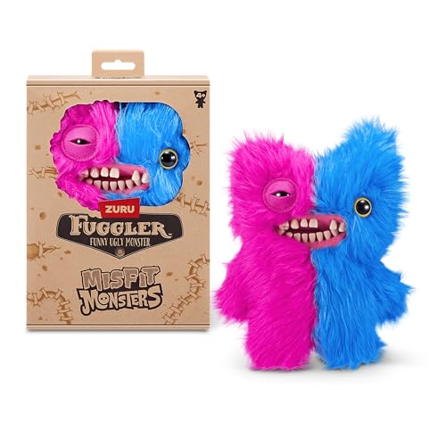 Fuggler Misfit Monsters 23 cm Serie 1 von ZURU, Funny Ugly Monster Plüschspielzeug (Mr Buttons & Screech - Pink & Blue) von Fuggler