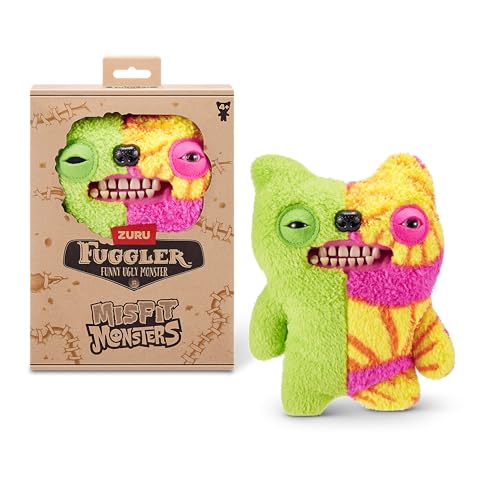 Fuggler Misfit Monsters 23 cm Serie 1 von ZURU, Funny Ugly Monster Plüschspielzeug (Munch Munch & Old Tooth - Green & MultiBoth Teddy Pile) von Fuggler