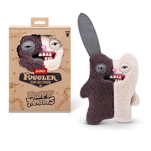 Fuggler Misfit Monsters 23 cm Serie 1 von ZURU, Funny Ugly Monster Plüschspielzeug (Rabid Rabbit & Old Tooth-Brown & Beige) von Fuggler