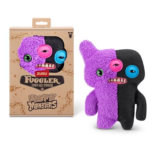Fuggler Misfit Monsters 23 cm Serie 1 von ZURU, Funny Ugly Monster Plüschspielzeug (Reeko & Annoyed Alien - Purple & Black) von Fuggler