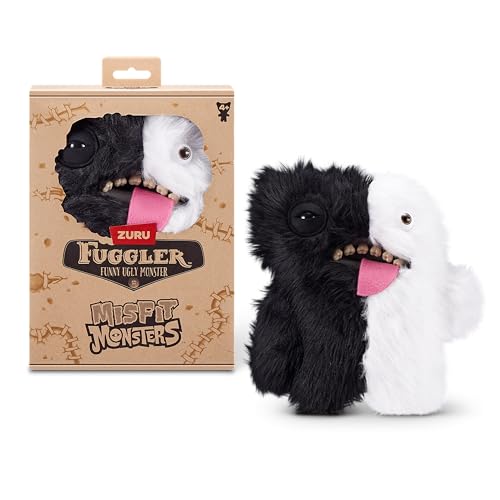 Fuggler Misfit Monsters 23 cm Serie 1 von ZURU, Funny Ugly Monster Plüschspielzeug (Wide Eyed & Oogah Boogah - Black & White) von Fuggler