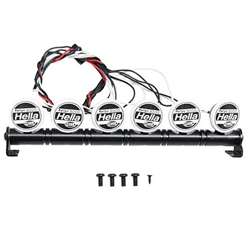 Fuhjythy Metall Dach LED Licht Leiste für 1:10-4 SCX10 90027 SCX10 II 90046 D90 RC Fahrzeuge mit 6 LED Leuchten von Fuhjythy