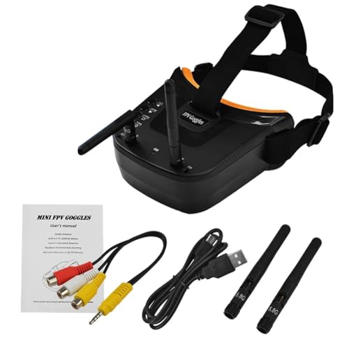 Fuhjythy Mini-FPV-Brille, 5,8 G, 40 Kanäle, Doppelantennen, Automatisch Suchende FPV-Brille, 3,0, 480 X 320 LCD-Bildschirm für RC-Renndrohne Fuhjythy Mini-FPV-Brille, 5,8 G, 40 Kanäle, Doppelantennen, Automatisch Suchende FPV-Brille, 3,0, 480 X 320 LCD-Bildschirm für RC-Renndrohne von Fuhjythy