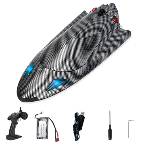 Fuhjythy RC-Boot 25+Schnelles Ferngesteuertes Boot für Pools und Seen, 2,4-GHz-RC-Boote für Erwachsene und Kinder mit Wiederaufladbarem Batteriezubehör von Fuhjythy