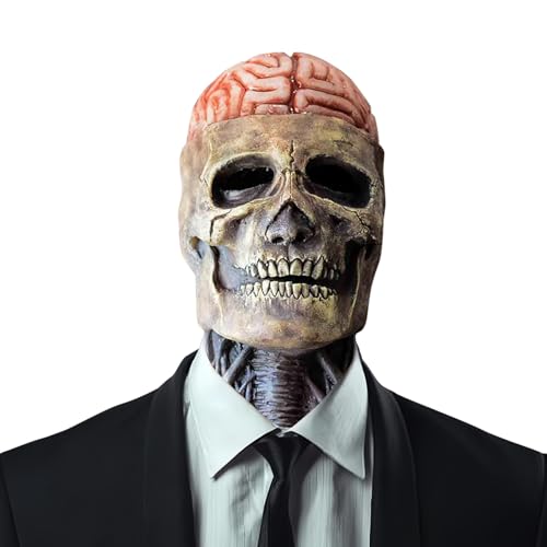 Fuikupe Halloween Maske Totenkopf Maske Vollkopf Skelett Maske mit beweglichem Kiefer für Cosplay Halloween Party Totenkopf Kopfbedeckung (Color 2) von Fuikupe