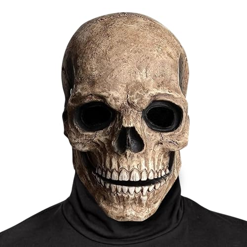 Fuikupe Halloween Maske Totenkopf Maske Vollkopf Skelett Maske mit beweglichem Kiefer für Cosplay Halloween Party Totenkopf Kopfbedeckung (Color 4) von Fuikupe