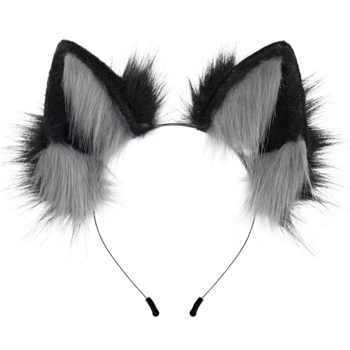 Langer Haarreif, Fuchs, Katze, Wolfsohren, handgefertigt, Tier-Ohren, Stirnband, Cosplay-Party, niedlicher Haarreif, Kopfbedeckung, Zubehör für Halloween, Männer und Frauen Langer Haarreif, Fuchs, Katze, Wolfsohren, handgefertigt, Tier-Ohren, Stirnband, Cosplay-Party, niedlicher Haarreif, Kopfbedeckung, Zubehör für Halloween, Männer und Frauen von Fuikupe