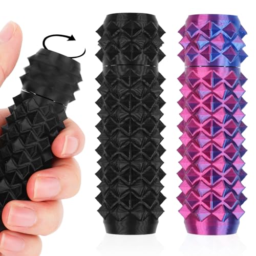 Fukaisu 2stk Ergonomisch Stachelige Fidget Schlüsselanhänger, Strukturiert Handheld Fidget-Roller zur Angstlinderung Lautloses Design Stachelroller für Erwachsene Freunde & Kollegen (Blau, Schwarz) Fukaisu 2stk Ergonomisch Stachelige Fidget Schlüsselanhänger, Strukturiert Handheld Fidget-Roller zur Angstlinderung Lautloses Design Stachelroller für Erwachsene Freunde & Kollegen (Blau, Schwarz) von Fukaisu