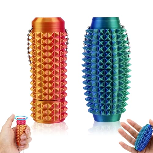 Fukaisu 2stk Spiky Grippie Stim Schlüsselanhänger-Set, Sensorische Fidget-Schlüsselanhänger Mini Fidget-Roller mit Kette Stressabbau-Spinner, Stacheliger Massager für Freunde Entspannungsgeschenke Fukaisu 2stk Spiky Grippie Stim Schlüsselanhänger-Set, Sensorische Fidget-Schlüsselanhänger Mini Fidget-Roller mit Kette Stressabbau-Spinner, Stacheliger Massager für Freunde Entspannungsgeschenke von Fukaisu