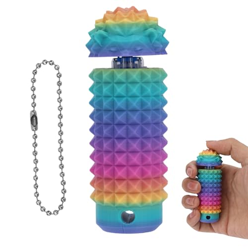 Fukaisu Pressbarer Grippie-Stim-Schlüsselanhänger, 3D-Gedrucktes Stacheliges Igel-Zappelspielzeug Entlüftungsschlüsselanhänger Hartes Stacheliges Mini-Zappelspielzeug für Erwachsene (Bunt) von Fukaisu