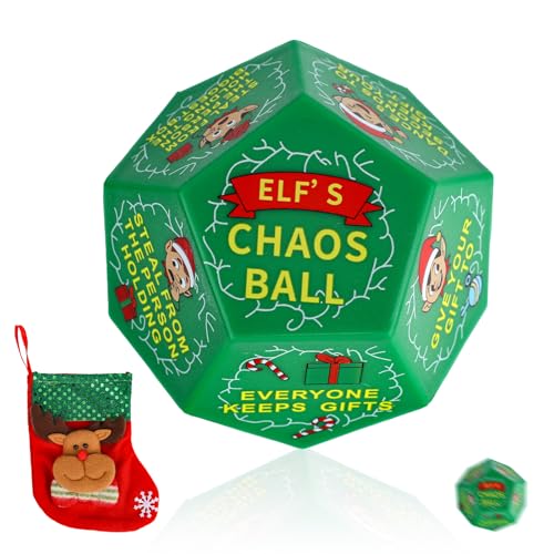Fukaisu Tauschparty Spielwürfel, Weihnachtsspielwürfel mit Strumpf Weihnachtseisbrecher Werkzeuge Geschenkaustausch für Familienpartys für Männer Frauen und Erwachsene von Fukaisu
