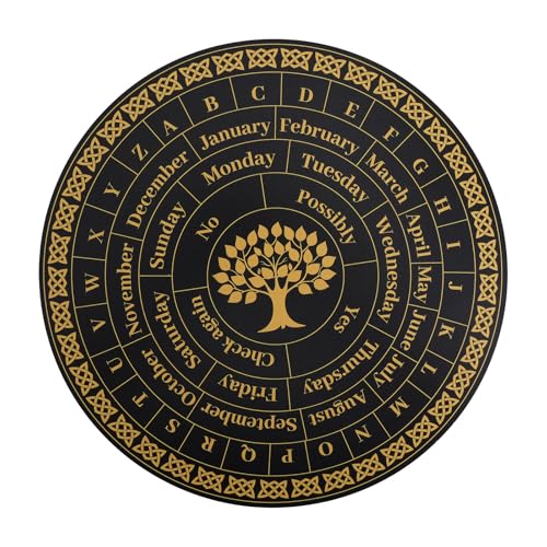 Fukaisu Wahrsagen Pendelbretter, 28cm Lebensbaum Pendelbrett Holz mit Buchstaben Wahrsagewerkzeuge Hexereibedarf für Anfänger und Profis von Fukaisu