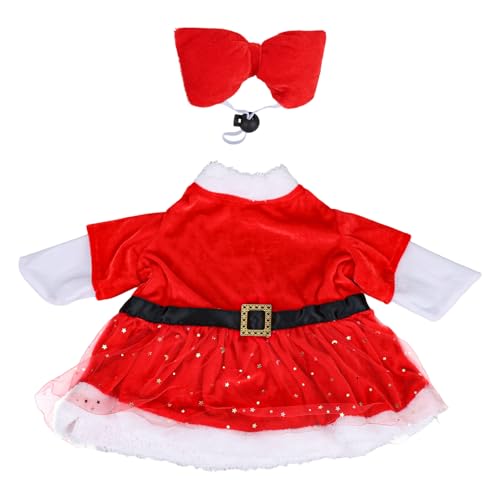 Weihnachten Veranda Gans Outfit Kleider, mit Bowknot Weihnachten Veranda Gans Kostüm Set für Garten Hof Rasen Outdoor Statuen Festliche Kleidung Xmas Dekoration von Fukaisu