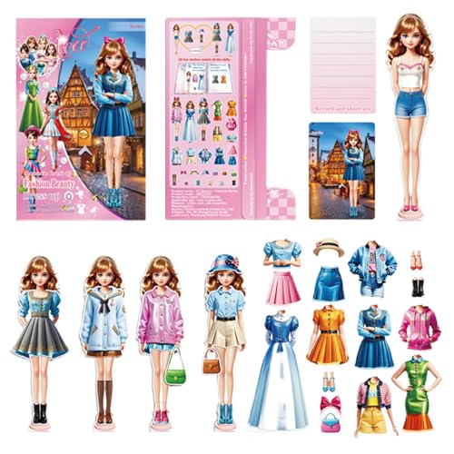 Fukamou Anziehspiele, Anziehspielzeug - Magnet People Outfit Und Zubehörteile Anziehset | Kreatives Magnetisches Anzieh-Stickerbuch Für -Reise-Spieltermine Fukamou Anziehspiele, Anziehspielzeug - Magnet People Outfit Und Zubehörteile Anziehset | Kreatives Magnetisches Anzieh-Stickerbuch Für -Reise-Spieltermine von Fukamou