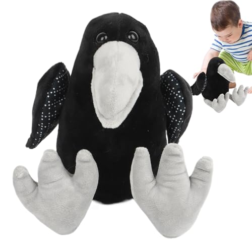 Fukamou Ausgestopfte Krähe, Raven Plüsch,Kuschelige Schwarze Krähe Plüsch - Stofftiere, Kuschelige Raven -Puppe, Entzückendes -Plüschspielzeug Für Mädchen Geburtstag Weihnachten von Fukamou