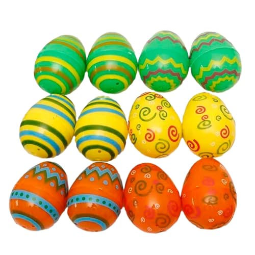 Fukamou Eierschalen Für Ostern, Befüllbare Ostereier, 12 Stück Osterkörbe, Eiersuche, Ausfüllbares Spielzeug, Partygeschenke - Korbfüller-Füller-Sortiment, Helle, Leere Schalen, Bunt, Hell von Fukamou