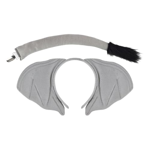 Fukamou Elefantenohren Schwanz, Elefanten Stirnband | Elefantenkopfschmuck | Realistisches Stirnband-Schwanz-Kostüm, Weiches -Kinder-Elefant-Kostüm Mit Schwanz Für Kinder Halloween Fukamou Elefantenohren Schwanz, Elefanten Stirnband | Elefantenkopfschmuck | Realistisches Stirnband-Schwanz-Kostüm, Weiches -Kinder-Elefant-Kostüm Mit Schwanz Für Kinder Halloween von Fukamou