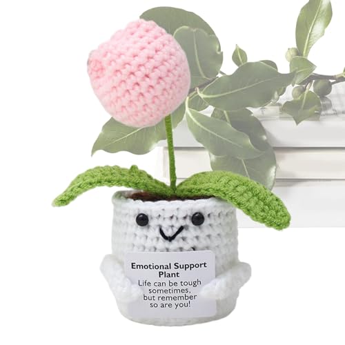 Fukamou Emotional Unterstützte Pflanzentopf, Emotionale Unterstützung Pflanze,Strickpuppe Mit Positiver Karte-Handgefertigte Positive Emotionale Unterstützung Häkelblume, Home Office Desk Dekoration Fukamou Emotional Unterstützte Pflanzentopf, Emotionale Unterstützung Pflanze,Strickpuppe Mit Positiver Karte-Handgefertigte Positive Emotionale Unterstützung Häkelblume, Home Office Desk Dekoration von Fukamou