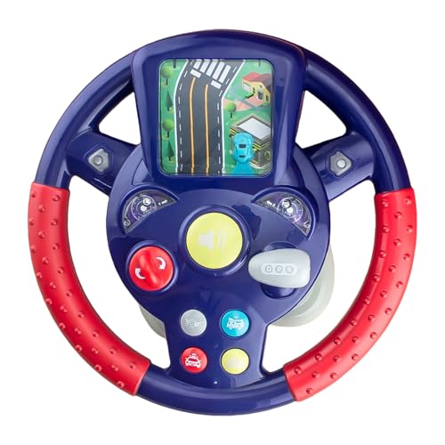Fukamou Fahrendes Lenkradspielzeug, Simulierter Fahrcontroller,Lustiges Simuliertes Antriebsrad Mit Interaktivem Musiklicht-Lenkrad-Autofahren Simuliert, Um So Zu Tun, Als Ob Fahrsitz-Spielzeuge Die von Fukamou