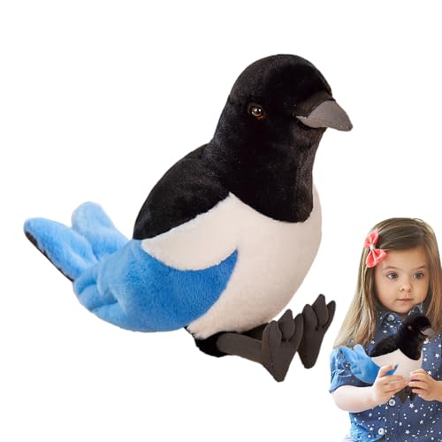 Fukamou Gefülltes Weiches Elster-Plüschtier | Simulation Elster-Plüschtiere - Weiches, Kuscheliges Geschenk Für -Spielbegleiter, Desktop-Begleiter, Wächterpuppe, Plüschtiere von Fukamou