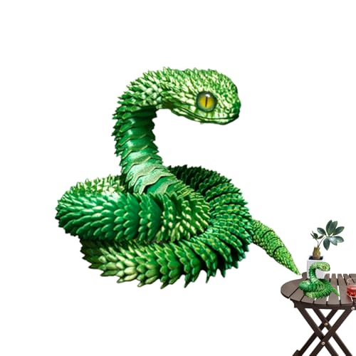 Fukamou Gelenkschlangenmodell, 3D-gedruckte Gelenkschlange, Realistische Schlangentiere Spielzeug-Schreibtischdekoration, Flexible -Gelenke Schlange Schreibtisch Spielzeug Für Schlafzimmer, von Fukamou