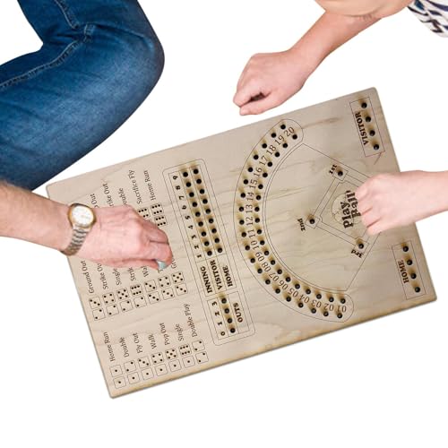 Fukamou Holz-Baseballspiel, Baseball-Würfel-Brettspiel | Holzbrett-Tisch-Mathe-Spiel Mit Würfeln - Strategie-Denkspiel Für -Familie, Frühes Lernspielzeug Für Kinder Und Erwachsene von Fukamou