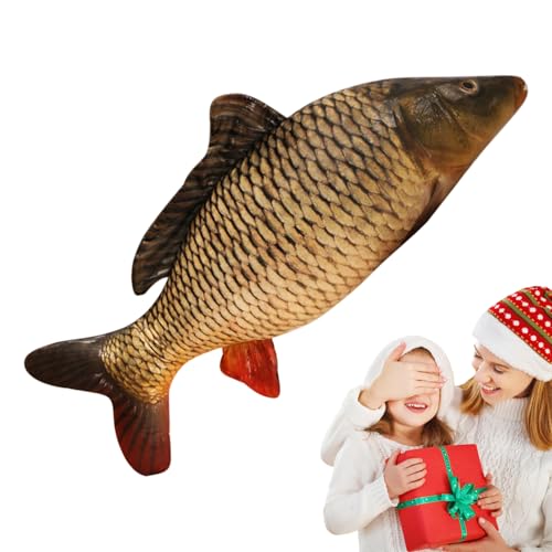 Fukamou Karpfen-Stofftier,Fisch-Stofftier | Fischkissen Plüschfischspielzeug - Weiches- Fischkissen, Karpfen-Plüsch-Raumdekoration, Plüschkissen, Fisch-Plüschtier, Heimdekoration von Fukamou