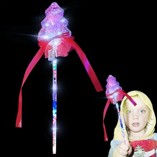 Fukamou Leuchtender Zauberstab, LED Hübsch Leuchtender Spielzeugstab, Handheld-Prinzessin-Zauberstab, Magischer Stab Für Mädchenkostüm, Rollenspiel, Show, Cosplay, Geburtstagsfeier von Fukamou