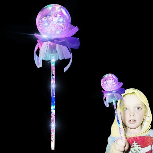 Fukamou Leuchtender Zauberstab, LED Hübsch Leuchtender Spielzeugstab, Handheld-Prinzessin-Zauberstab, Magischer Stab Für Mädchenkostüm, Rollenspiel, Show, Cosplay, Geburtstagsfeier von Fukamou