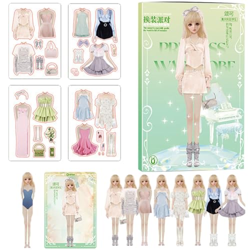 Fukamou Magnet-Outfit Und Zubehörteile, Magnetische Anziehpuppen, Sichere Anziehpuppen, Lehrreiches Tragbares Rollenspielspielzeug Für -Geburtstag, Neujahr, Weihnachten, Ostern von Fukamou