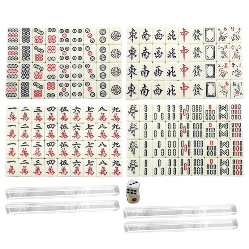 Fukamou Mahjong-Karten 2023, Mahjong-Karten Spielkarten, 136 Karten-Set Chinesische Mahjong-Kartenspiele Mahjong-Kartendruck-Handheld-Mahjong-Spiel Kartenspiel Mahjong-Spielkarten-Tischspiel von Fukamou