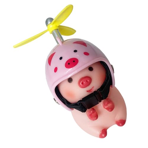 Fukamou Motorrad-Lenker-Dekorationen, Lenker-Ornament, Lenker Schöne Tierfiguren Mit- Propellerhelmen, Lenker-Dekoration, Schweine-Figur, Lenker-Cartoon-Ornament Für Motorrad von Fukamou