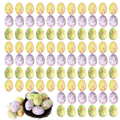 Fukamou Ostereier-Dekoration, Künstliche Eier Für Ostern - 100x Schaumstoffeier Osterornamente - Künstliche -Vogeleier, Osterkörbchenfüller, Feiertagsdekoration, Partyzubehör Für Familienfeiern Fukamou Ostereier-Dekoration, Künstliche Eier Für Ostern - 100x Schaumstoffeier Osterornamente - Künstliche -Vogeleier, Osterkörbchenfüller, Feiertagsdekoration, Partyzubehör Für Familienfeiern von Fukamou