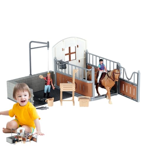 Fukamou Pferdestabile Playset, Pferdestallmodell - Scheunenspielzeug Farmtiere Für Mädchen | Pferdefiguren Tun Vor, Spielzeug Zum -Spaß Zum Geburtstag, Ostern Und Kindertag Zu Spielen Fukamou Pferdestabile Playset, Pferdestallmodell - Scheunenspielzeug Farmtiere Für Mädchen | Pferdefiguren Tun Vor, Spielzeug Zum -Spaß Zum Geburtstag, Ostern Und Kindertag Zu Spielen von Fukamou